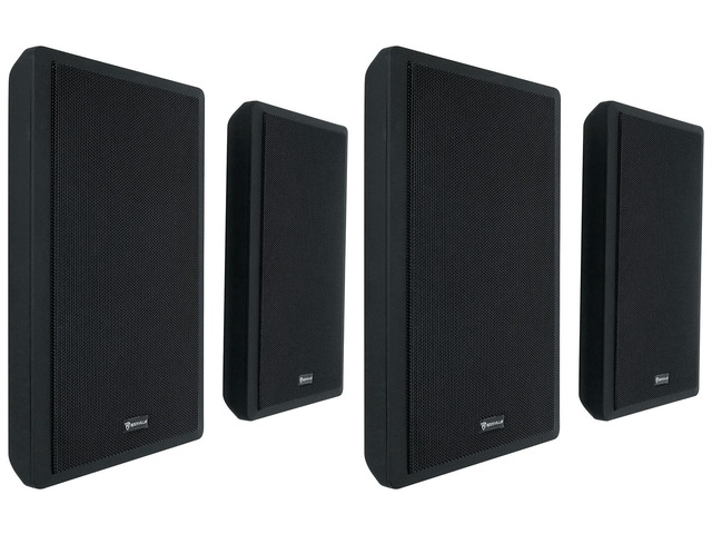 RockSlim Black 5.25' Home Audio Wall-Mount Speakers, 4-Pack 240W Peak Power, 80W RMS, Slim 1.38' Design, Easy Wall Mount, 0.5' Mylar Tweeters,...
