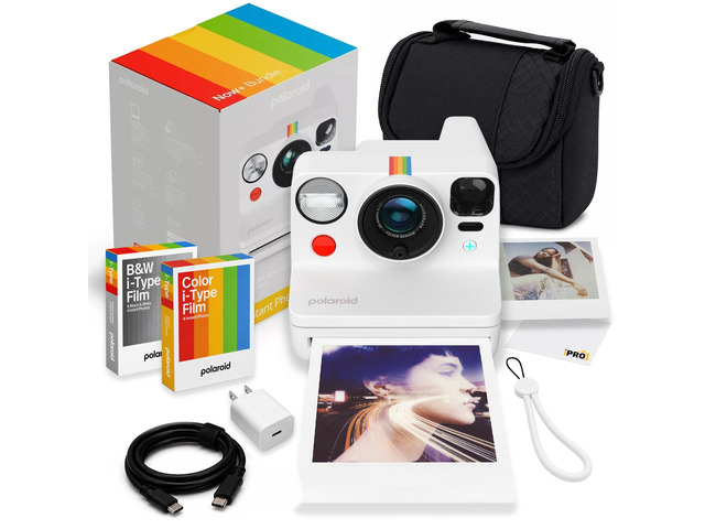 Now+ Generation 3 i-Type Instant Camera in White + 16 Film Bundle Includes 8-Photo Color i-Type Film, Instant Photography for Travel, Parties &...