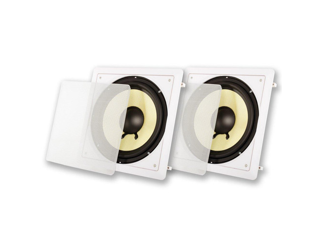 Acoustic Audio HDS10 in Wall 10' Home Theater Passive Subwoofers 2 Speaker Set