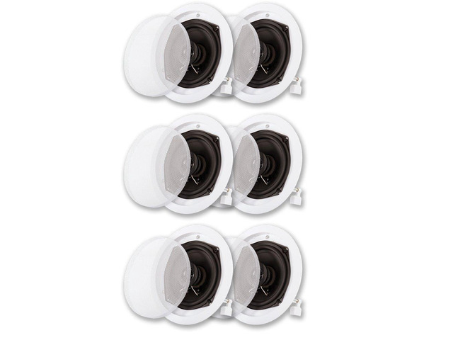 Acoustic Audio R191 in Ceiling/in Wall Speaker 3 Pair Pack 2 Way Home Theater 1200 Watt R191-3PR