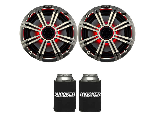 41BKM614LS 6.5 in Silver LED Marine Speakers Pair One pair of OEM replacement 6.5 in marine speakers with silver finish and LED lighting
