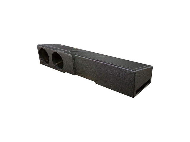Dual 8' Underseat Front-Fire QBomb Ported Subwoofer Enclosure Compatible with Chevy Silverado and GMC Sierra Crew Cab Trucks, Model Years 2007-2026
