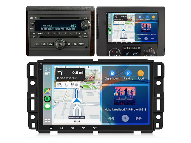 2G+64G 8' Double Din Car Stereo for Chevy Silverado 1500HD 2500HD 3500HD 2007-2013 with Wireless CarPlay Android Auto, Android 14 Touchscreen Car...