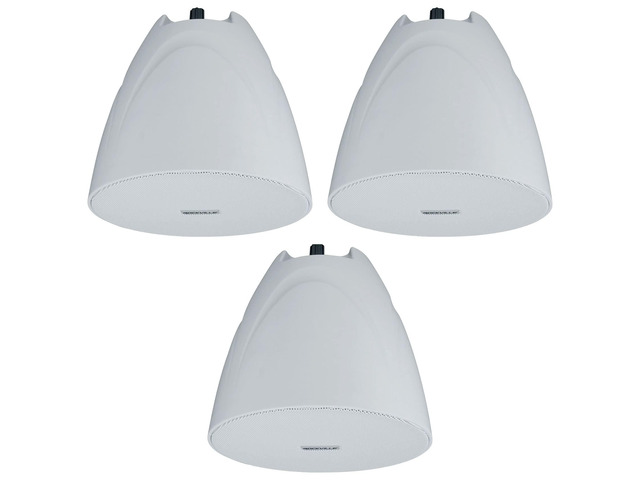 PEN-525T White 5.25' 70V Hanging Pendant Speaker for Bar, 3-Pack 70V/100V Transformer Taps: 40W, 20W, 10W, 5W or 8 Ohm 60W RMS, Euroblock...