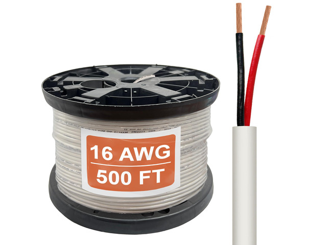 16 Gauge Wire (16 AWG) - 2 Conductor Stranded Copper Unshielded Cable - UL Listed 16/2 Home Electrical Wire - Low Voltage Up to 300V - CMP/CL3P Low...