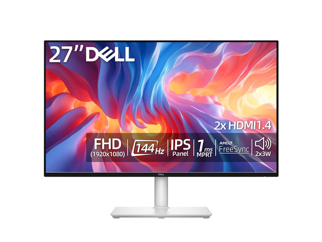 Plus 27 inch Monitor, FHD 1080p, 144Hz Refresh Rate, LED Display, sRGB 99%, 1500:1 Contrast Ratio, Anti-Glare, VESA, Integrated 2 x 3W Speakers, 2...