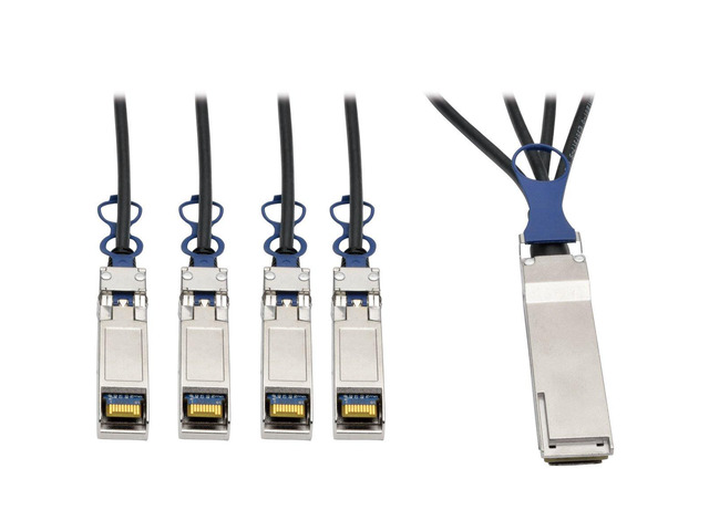 40GbE QSFP+ to 10GbE SFP+ Passive Copper Breakout Cable 3M, 10' (N281-03M-BK)