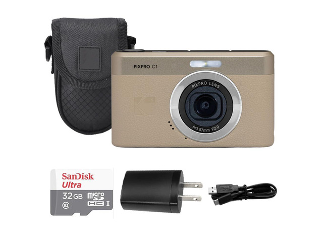 Kodak PIXPRO C1 Digital Camera, 13MP Compact Point & Shoot, 2.8 180° Flip LCD Screen, 26mm Wide Angle Lens, 4X Digital Zoom, 1080P Full HD Video,...