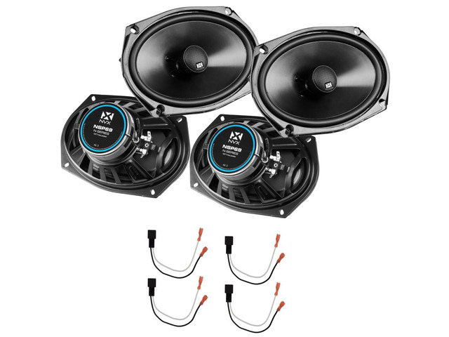 Factory Speaker Upgrade Kit with Harnesses for Nissan Sentra 2007-2012 2 pairs of 6x9' complete replacement package kit with plug-in harnesses...