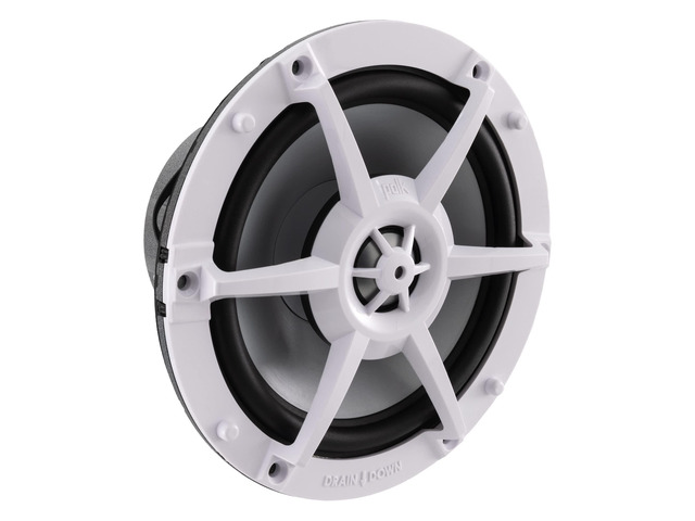 RV 6' Coaxial Water-Resistant Speaker Indoor/Outdoor with RGB LED Lighting (2, White)