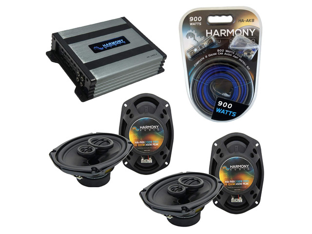 6x9 Speaker HA-A400.4 Amp Bundle Fits Jeep Patriot 2007-2017 4 channel power included, direct replacement factory swap, complete plug-in upgrade,...