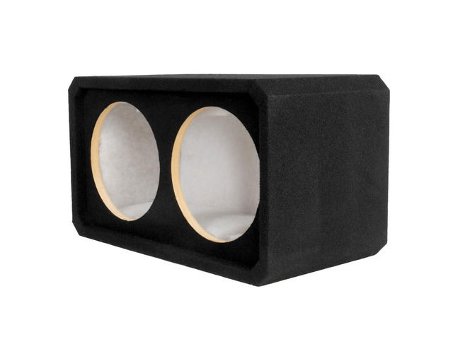 NE102S Dual 10' Sealed Subwoofer Enclosure 1.2 Cu Ft MDF Sub Box with Polyfil, Black Carpet, Spring Terminals