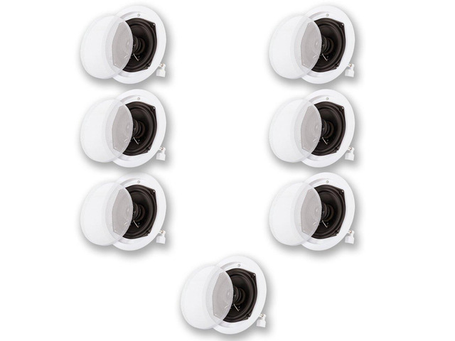 Acoustic Audio R191 in Ceiling/in Wall 7 Speaker Set 2 Way Home Theater 1400 Watt R191-7S