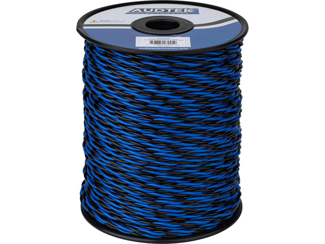500 ft. 16 AWG Stranded OFC Twisted Pair Speaker Cabinet Hookup Wire Blue/Black