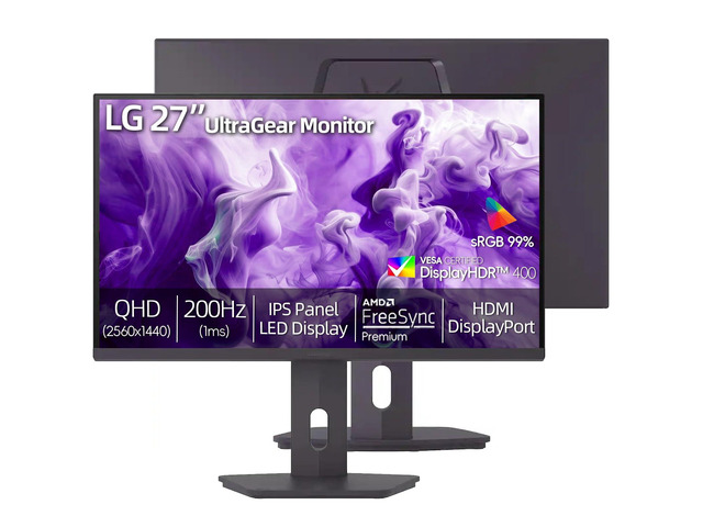 Ultragear 27' QHD Gaming Monitor, 1440p IPS Display, 200Hz, 1ms Response, DisplayHDR 400, FreeSync Premium, HDMI, Displayport, USB Type-C,...