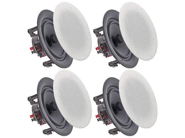 Set of 4 Frameless 5.25 Inch 8 Ohm 200 Watts Speakers, Flush Mount in-Wall in-Ceiling 2-Way Mid Bass Woofer Speakers - Perfect for Home, Office,...