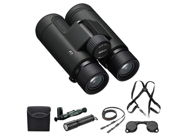 PROSTAFF P7 Binocular 10x42 with Lens Pen, Harness & Flashlight Kit Bundle Includes harness strap, lens pen cleaning system, and flashlight....