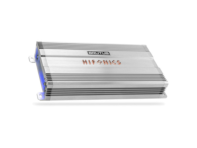 Brutus BG 1000 Watt 2 Channel Amplifier with Built-in UV Meter, Dual Toroidal Transformer PWM Power Supply and Shielded Inductors, Silver