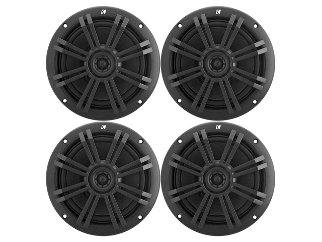 Black OEM Replacement Marine 6.5' 4-Ohm Coaxial Speaker Bundle - 4 Speakers