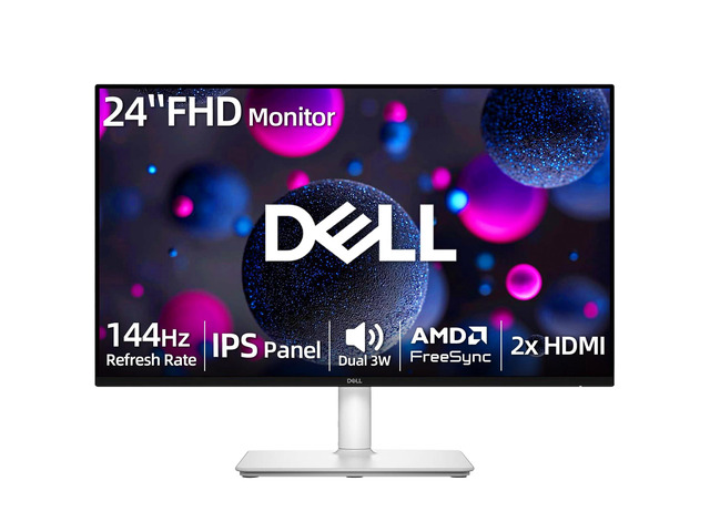 24' FHD Monitor, 1080p IPS Display, 144Hz Refresh Rate, 1ms, AMD FreeSync, Dual 3W Built-in Speakers, 99% sRGB, Fully Adjustable Stand with...
