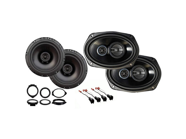 Speakers Fits Silverado 2500HD 3500HD Crew Cab 2015-2019 6x9 and 6.5 inch Rhythm drivers, 450W and 300W peak, Chevy HD factory door upgrade for...