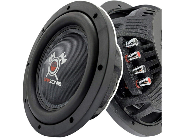Warzone WZ10D4-1 10 Inch 1200 Watt Max Power Elite Car Audio Shallow Subwoofer 4 Ohm DVC - Dual Voice Coil Stereo Competition Grade Sub - 2 Subwoofers