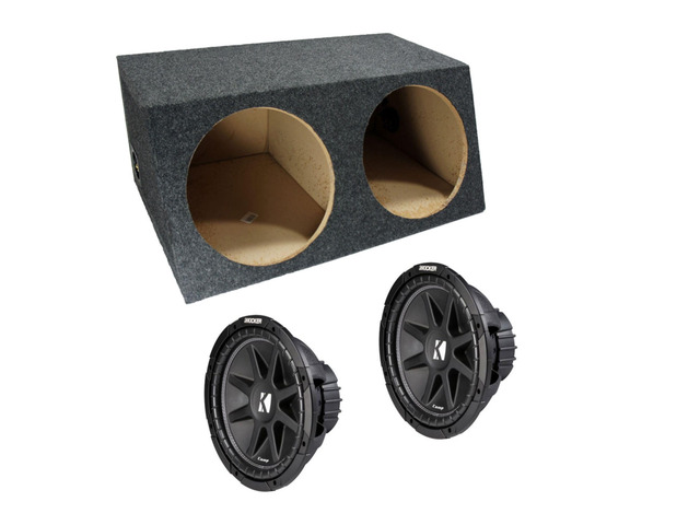Kicker Bundle Compatible with Universal Vehicle 43C124 Dual 12' Loaded Sub Box Enclosure