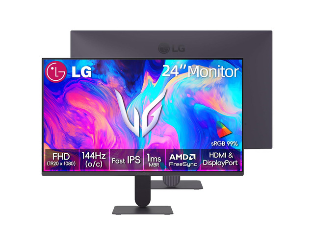 24' Ultragear FHD Gaming Monitor, IPS Display, 144Hz Refresh Rate, 1ms MBR, HDR10, 99% sRGB, NVIDIA G-SYNC Compatible, AMD FreeSync, HDMI,...