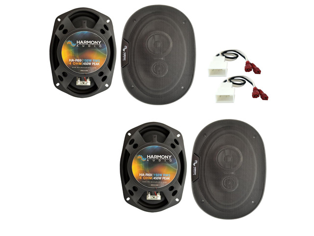 Front and Rear Speaker Replacement Fits Jeep Renegade 2015-2020 Harmony R69 Complete 6x9 upgrade kit with harnesses, plug-in pairs, full-range...