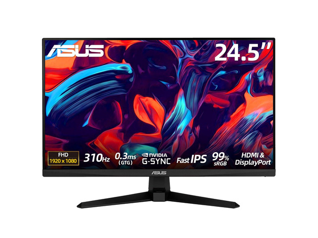 TUF S5 24.5Gaming Monitor - 310Hz, Fast IPS, 0.3ms, G-SYNC Compatible, FreeSync Premium, Extreme Low Motion Blur Sync, 99% sRGB, Gaming AI...