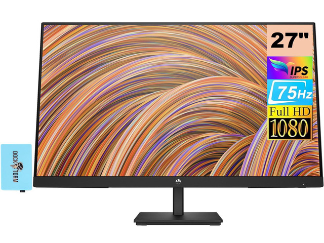 Series 3 Pro 27' FHD IPS Monitor with 5ms Response Time Anti Glare, Flicker Free, VESA Mount (100 x 100 mm), Displayport, HDMI & DKZ, Black Color