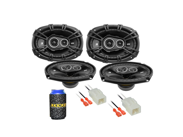 2 Pair Speakers 6x9 inch for 2013-2023 Dodge Ram Truck 1500/2500/3500 Kicker CS Series Upgrade Kit Front and Rear with Harnesses and a can Cooler