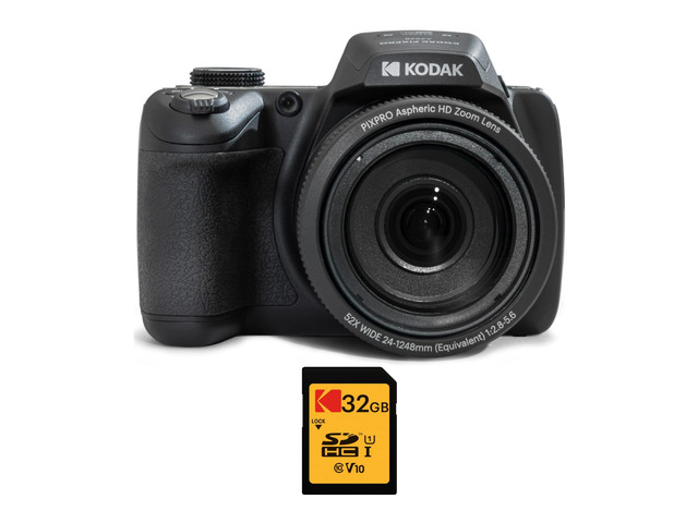 PIXPRO AZ528 16MP Astro Zoom Digital Camera Bundle (Black) 32GB Class 10 UHS-I U1 SDHC Memory Card, 3-Inch LCD Display, (2 items)