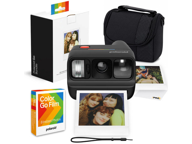 Go Generation 3 Camera in Black with Go Color Film Bundle (8) Compact Camera for Travel, Everyday Photography & Creative Fun, USB-C Rechargeable,...
