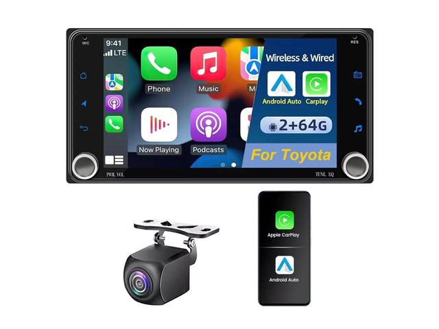 4+64G Car Radio for Toyota 4Runner 2003-2009 Sequoia 2003-2007 for Scion 2004-2016 with CarPlay& Android Auto, 7 in Touchscreen Radio Audio...