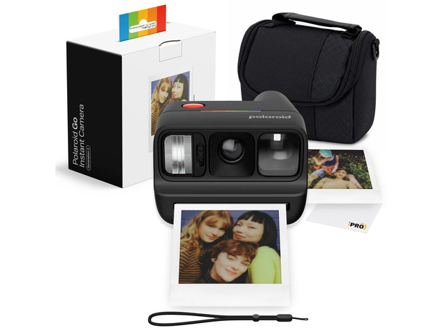 Go Generation 3 Instant Black Film Camera Bundle Compact Instant Camera for Travel, Selfies & Parties, Compatible with Go Film, USB-C Rechargeable
