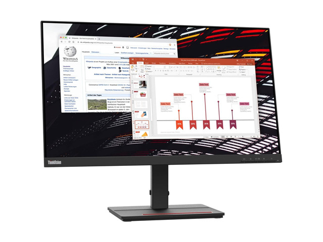 ThinkVision S24e-20 23.8' Full HD WLED LCD Monitor - 16:9 - Raven Black 23.8', 16:9, Raven Black