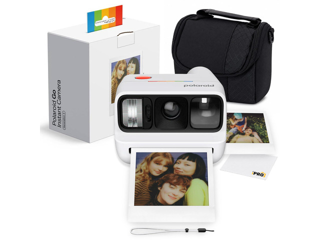 Go Generation 3 Instant Film White Camera Bundle Compact Instant Camera for Travel, Selfies & Parties, Compatible with Go Film, USB-C Rechargeable
