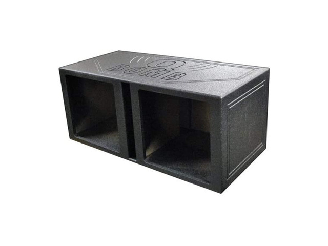 QPower QBOMB15VSQ QBOMB 15 Inch Center Vented Dual Ported Subwoofer Enclosure Speaker Box for Car Audio Sound Systems, Square