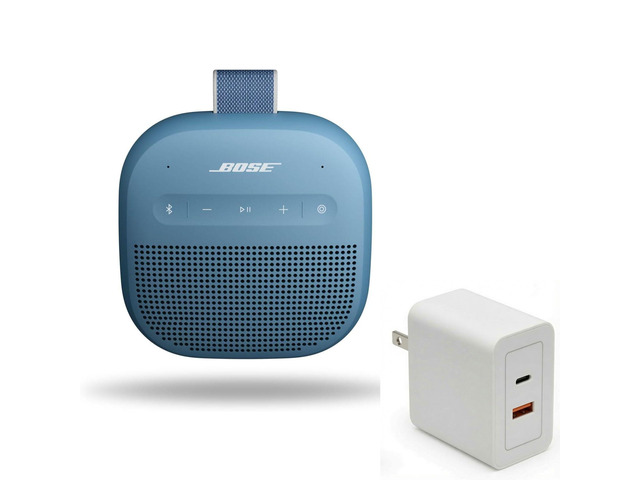 SoundLink Micro Portable Bluetooth Speaker (2nd Gen) Bundle with Fast Charger, Wireless Outdoor Speaker, Up to 12 Hours Battery Life, Waterproof...