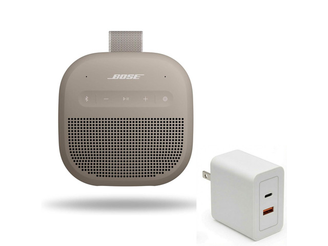 SoundLink Micro Portable Bluetooth Speaker (2nd Gen) Bundle with Fast Charger, Wireless Outdoor Speaker, Up to 12 Hours Battery Life, Waterproof...