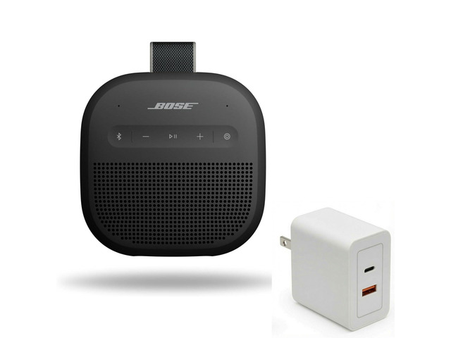 SoundLink Micro Portable Bluetooth Speaker (2nd Gen) Bundle with Fast Charger, Wireless Outdoor Speaker, Up to 12 Hours Battery Life, Waterproof...