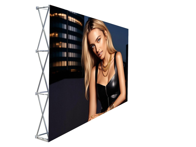 Tension Fabric Straight Pop Up Display Stand 8'x10' (3x4) Trade Show Backdrop Booth Display Frame with Carrying Padded Bag (ONLY Hardware
