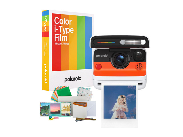 Flip Instant Camera Bundle (White) Sonar Autofocus, Film Kit, Retro Design, (3 items)
