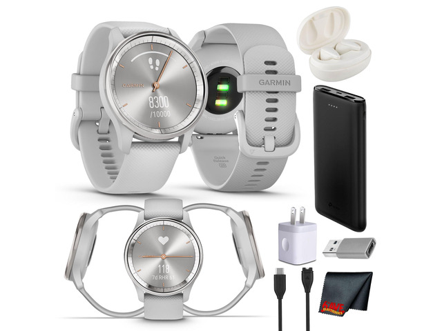 vivomove Trend Stylish Hybrid Smartwatch, Analog Watch with Hidden Touchscreen, 5 Days Battery - Silver Bezel - Mist Grey Case - Silicone Band...