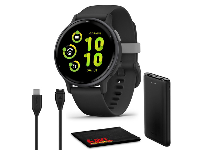 vivoactive 5, Health and Fitness GPS Smartwatch for Men and Women with Slate Aluminum Bezel Black Case and Silicone Band, 1.2 AMOLED Touchscreen...