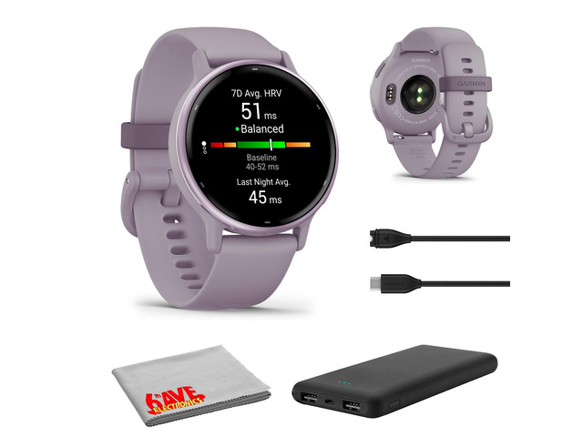 Vivoactive 5 Fitness Tracker Smart Watch for Men & Women with Metallic Orchid Bezel w/Orchid Case and Silicone Band with Bright 1.2 AMOLED...