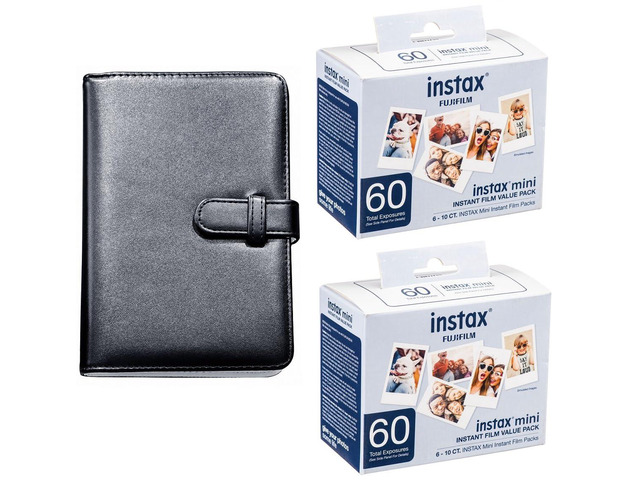 INSTAX MINI Instant Film (2 Value Packs, 120 Exposures) and 108 Pocket Mini Instax Photo Album