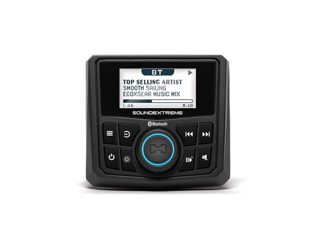 by ECOXGEAR Marine AM/FM Stereo Receiver 200-Watt Waterproof Bluetooth Powersports with Built-in 4 Zone LED Controller (Gauge Style)