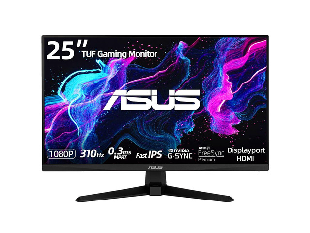 24.5' FHD Gaming Monitor, Fast IPS Display, 310Hz, 0.3ms, G-SYNC Compatible, FreeSync Premium, ELMB Sync, 99% sRGB, AI-Powered Gaming Enhancements,...